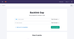 Semrush Analytics: Ferramenta de análise de backlinks (Backlink Gap)