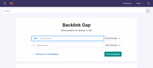 Semrush Analytics: Ferramenta de análise de backlinks (Backlink Gap)