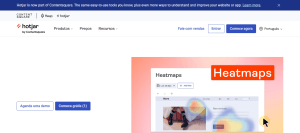 Hotjar: Ferramenta para entender a experiência do usuário através de mapas de calor, gravações de sessão e pesquisas de feedback