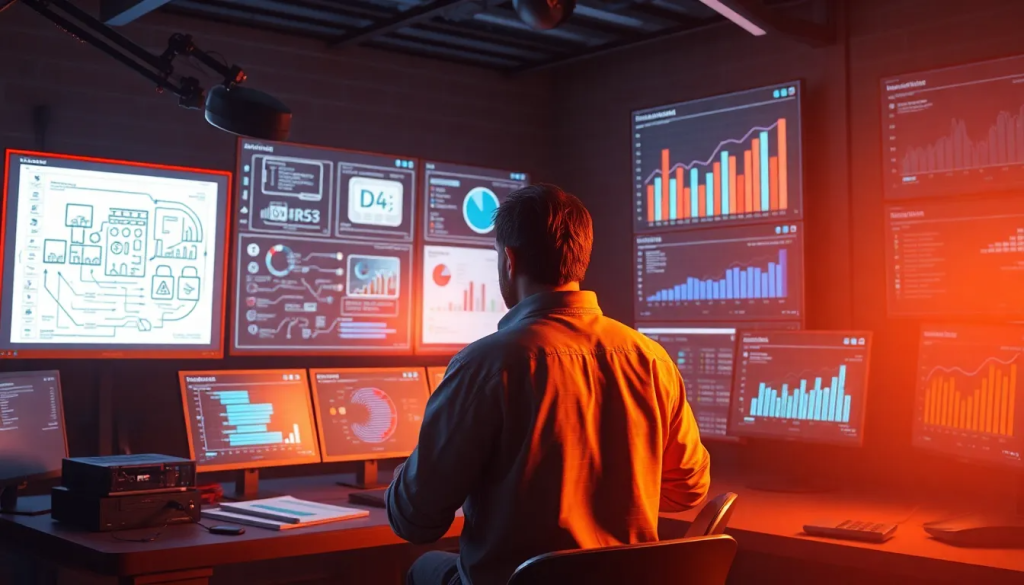 Representação da transformação de engenharia de software em produtos tecnológicos usados por pessoas.