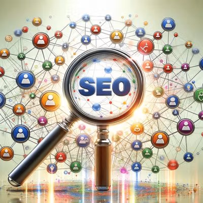 Ícones representando plataformas diversificadas onde anúncios pagos, social media e seo otimização são realizados